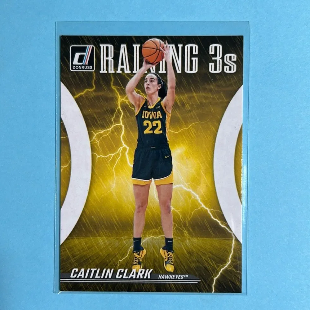 Caitlin Clark Iowa Hawkeyes  2024 Panini Raining 3’s  Card #R2 (Dark uniform)